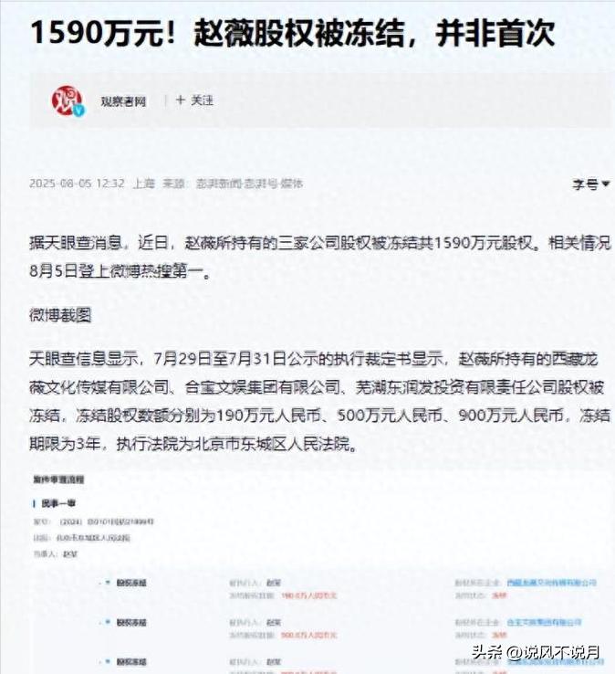 赵薇被封杀后女儿复出_赵薇被执行冻结股权事件_赵薇现在还在娱乐圈吗